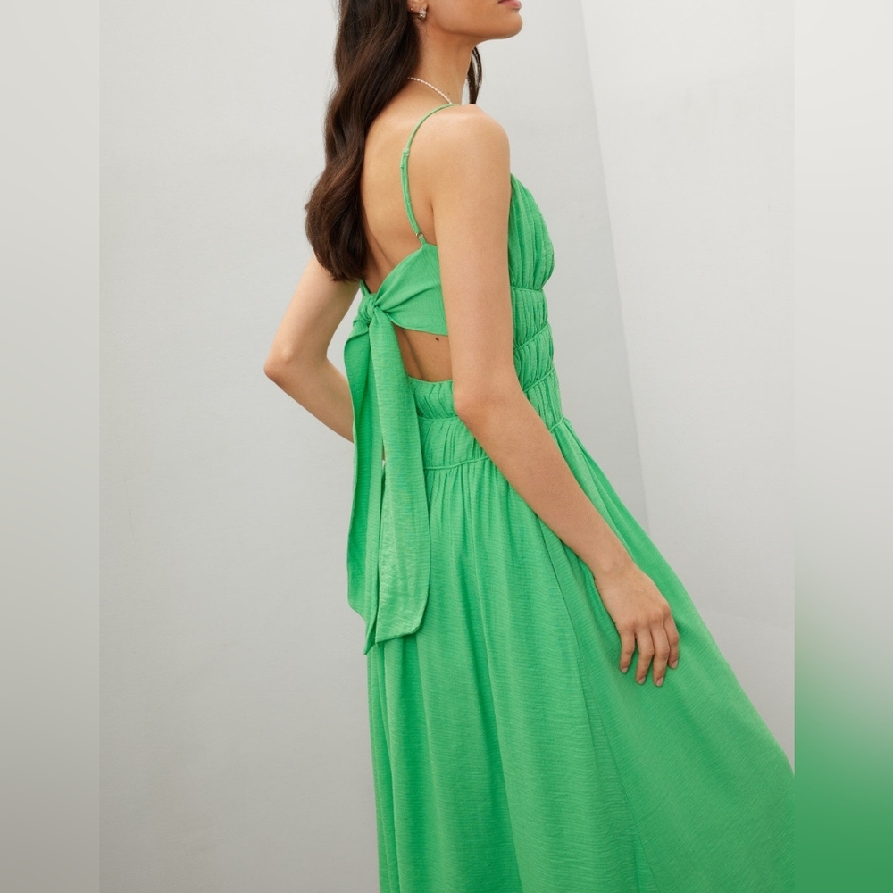 ASTR THE LABEL | $158 Adrina Smocked Open Back Midi Dress
